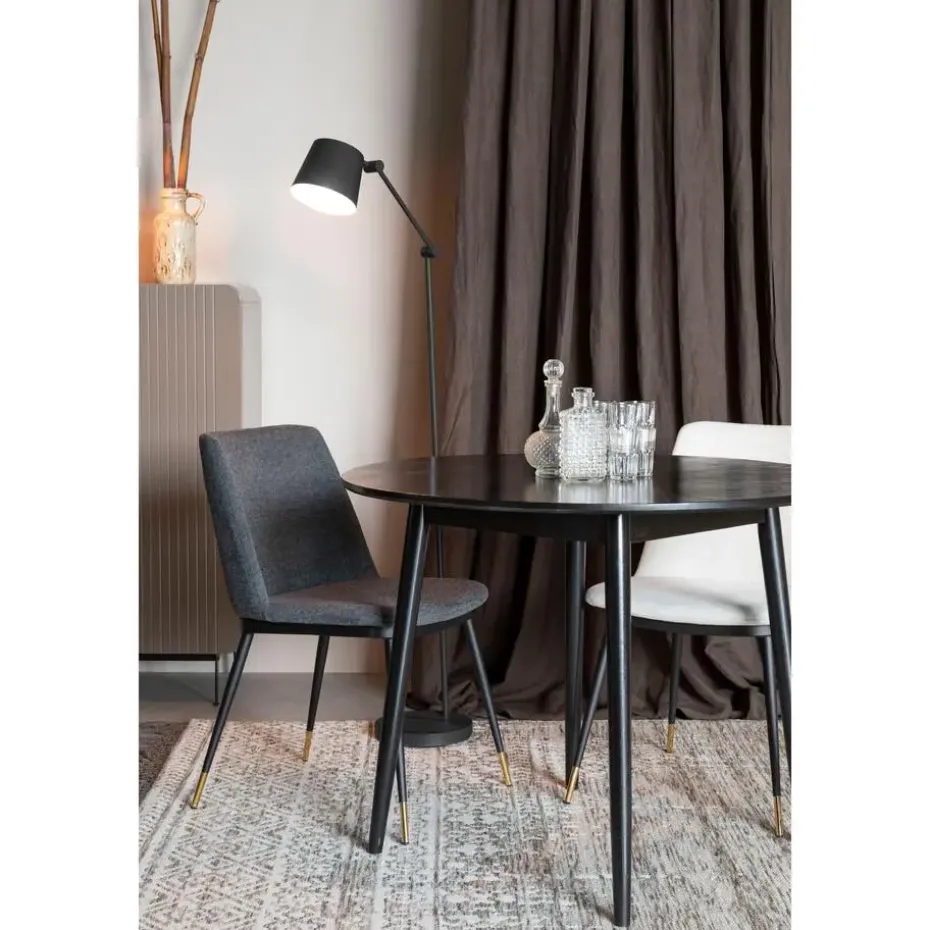 Housecraft Fabio Eettafel Rond Hout 100 cm Zwart