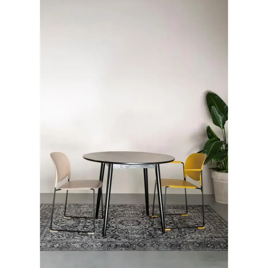 Housecraft Fabio Eettafel Rond Hout 100 cm Zwart