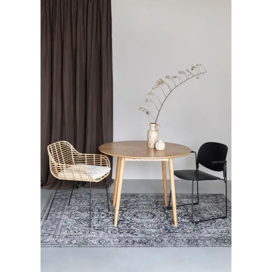 Housecraft Fabio Eettafel Rond Hout 100 cm Naturel