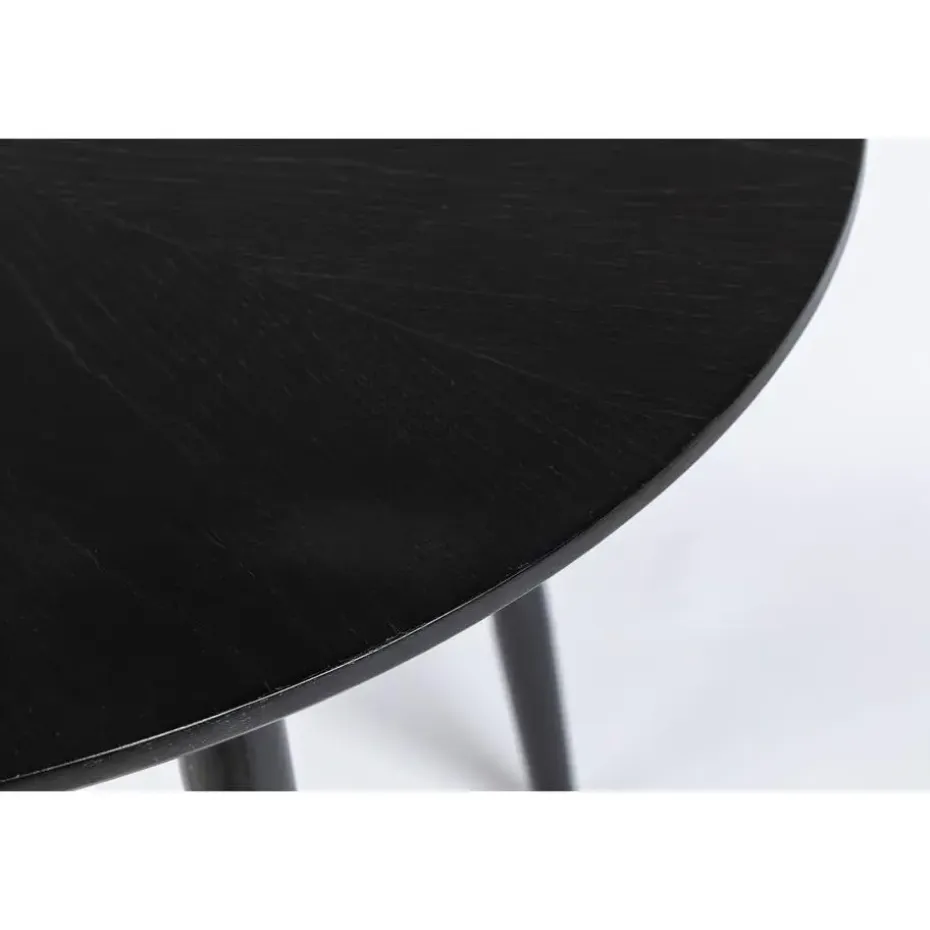 Housecraft Fabio Eettafel Rond Hout 120 cm Zwart