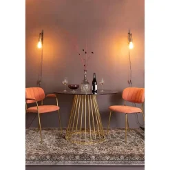 Housecraft Floris Eettafel Rond Glas 110 cm Goud
