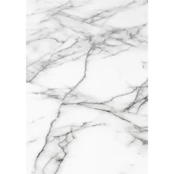 Housecraft Floris Eettafel Marmerlook Rond 110 cm Zwart/ Wit