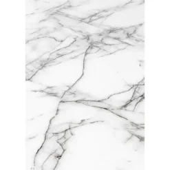 Housecraft Floris Eettafel Marmerlook Rond 110 cm Zwart/ Wit