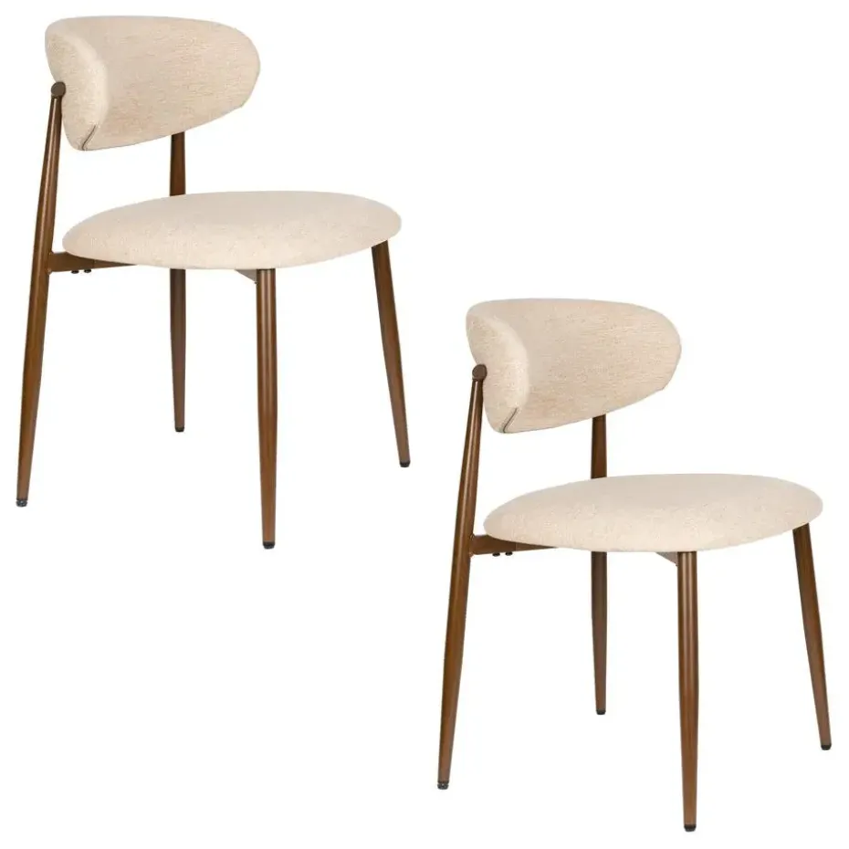 Housecraft Living Noor Eetkamerstoelen Beige - Set van 2