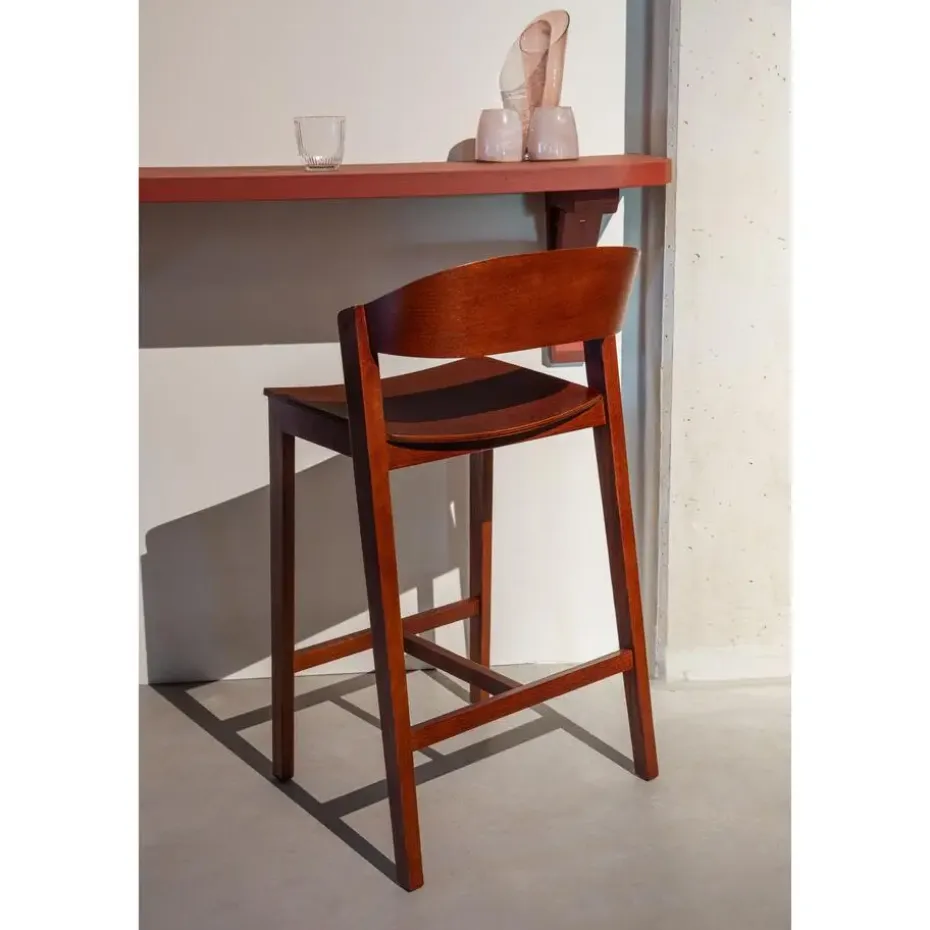 Housecraft Living Wooz Barkruk 65 cm Eikenhout Walnoot bruin
