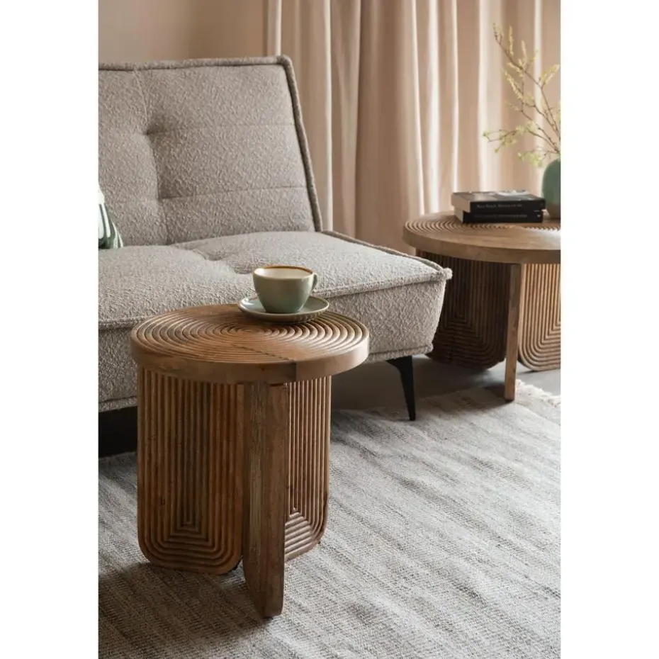 Housecraft Maeze Bijzettafel Hout Rond 40 cm - Bruin
