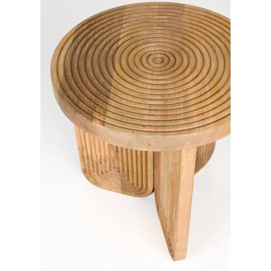 Housecraft Maeze Bijzettafel Hout Rond 40 cm - Bruin