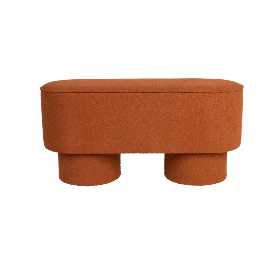 Housecraft Marcos Bankje Bouclé Rood/ Bruin