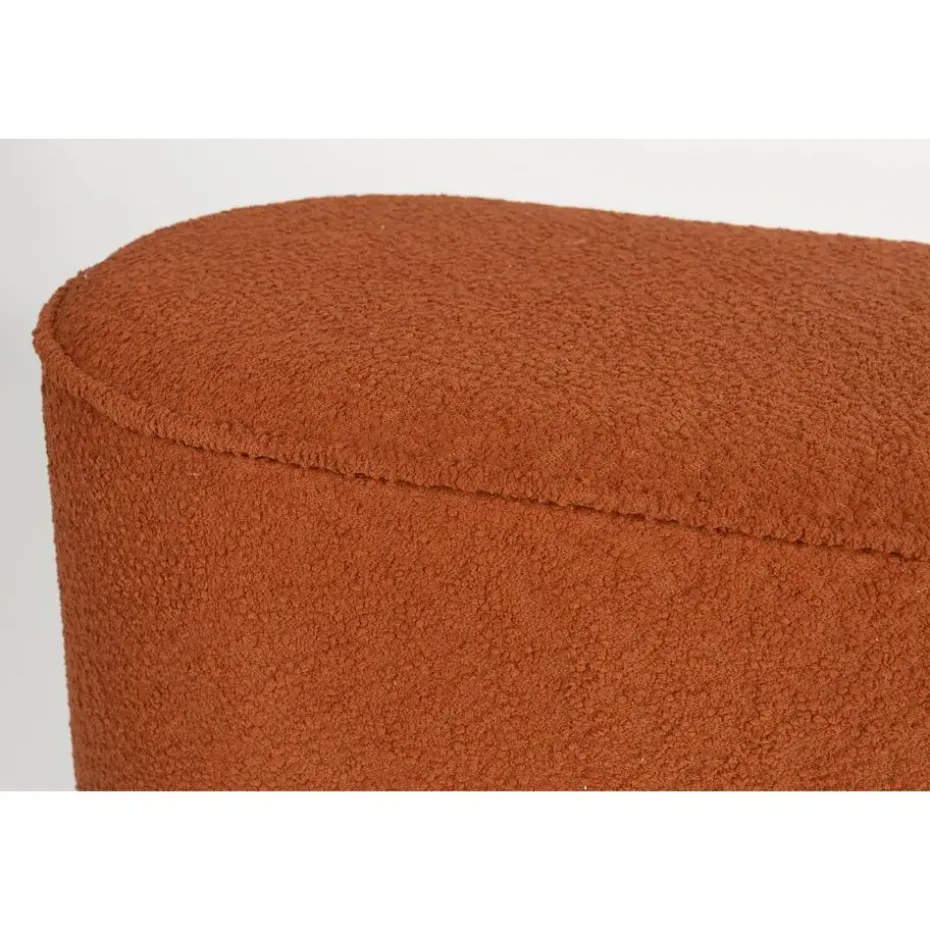 Housecraft Marcos Bankje Bouclé Rood/ Bruin