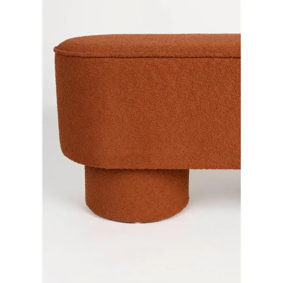 Housecraft Marcos Bankje Bouclé Rood/ Bruin