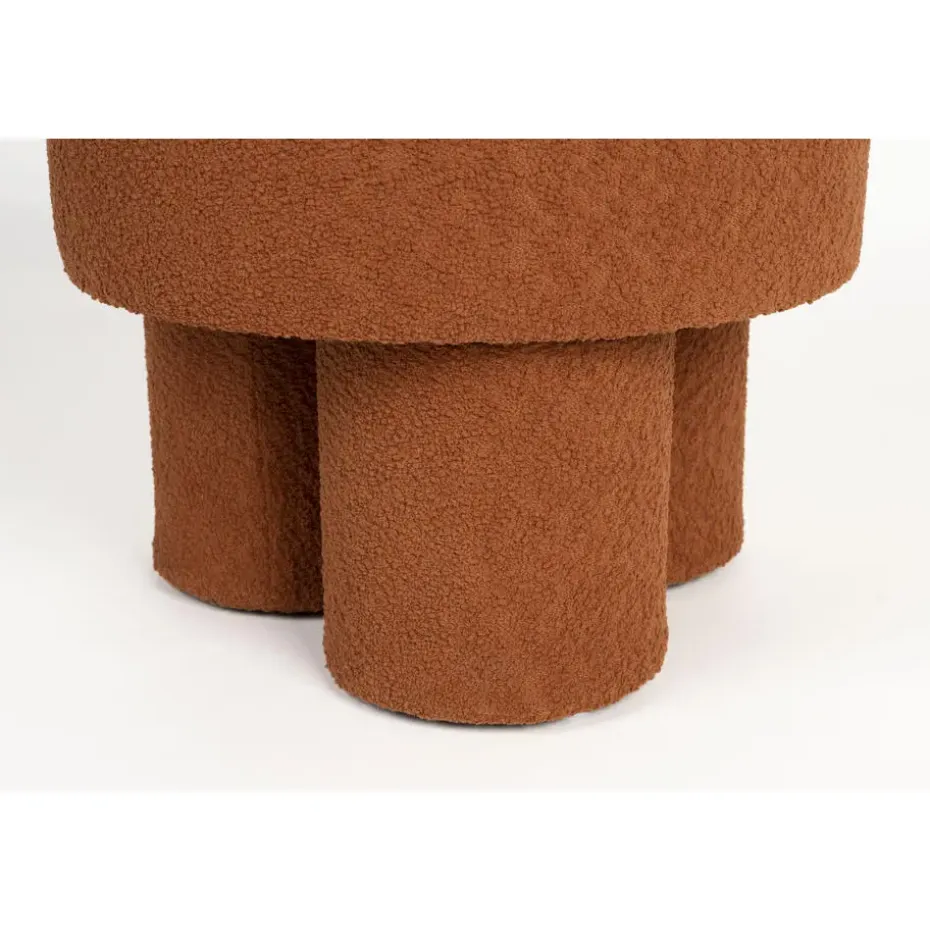 Housecraft Marcos Kruk/ Poef Bouclé Rood/ Bruin