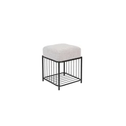 Housecraft Milou Kruk/ Poef Vierkant - Grijs