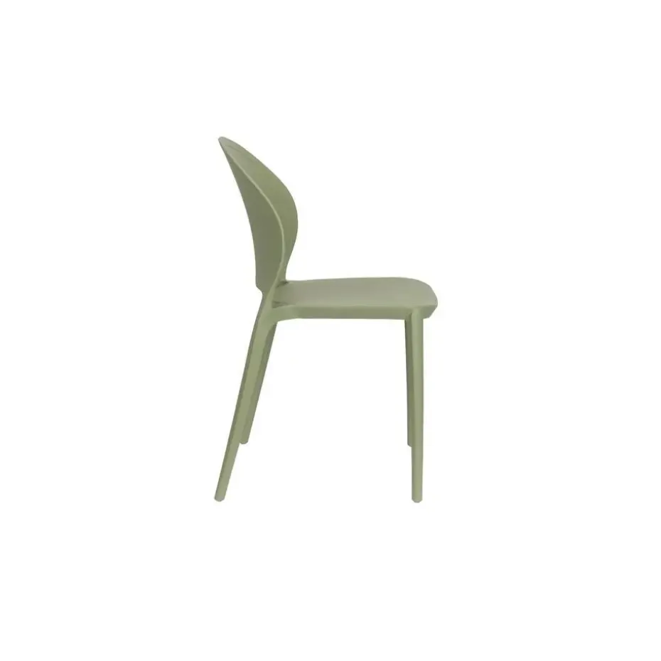 Housecraft Sjoerd Tuinstoelen/ Eetkamerstoelen Kunststof Groen - Set van 4