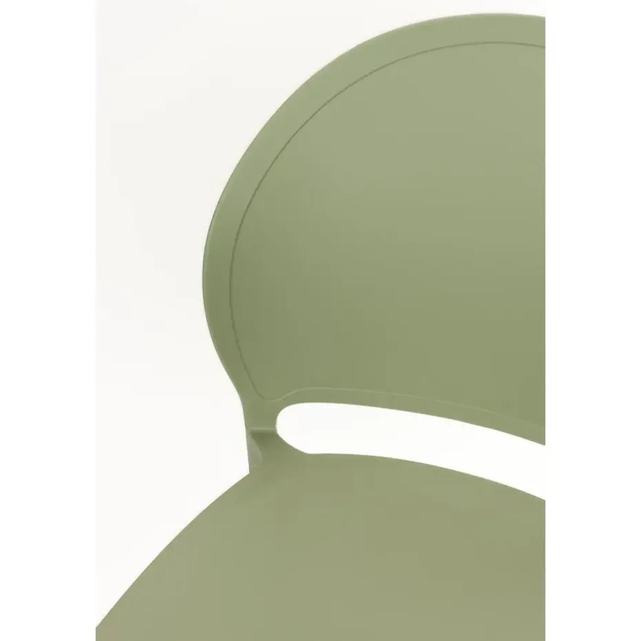 Housecraft Sjoerd Tuinstoelen/ Eetkamerstoelen Kunststof Groen - Set van 4