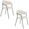 Housecraft Zeri Eetkamerstoelen armleuning Off white/ Zwart - Set van 2