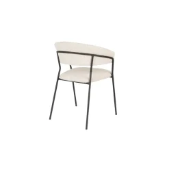 Housecraft Zeri Eetkamerstoelen armleuning Off white/ Zwart - Set van 2