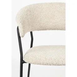 Housecraft Zeri Eetkamerstoelen armleuning Off white/ Zwart - Set van 2