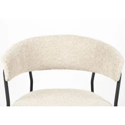 Housecraft Zeri Eetkamerstoelen armleuning Off white/ Zwart - Set van 2