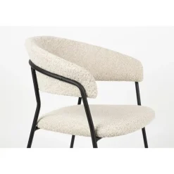 Housecraft Zeri Eetkamerstoelen armleuning Off white/ Zwart - Set van 2