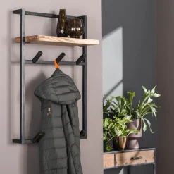 Hoyz - Kapstok Air Solid Hoog - 6 Haken - Massief Acaciahout - 100x51x80