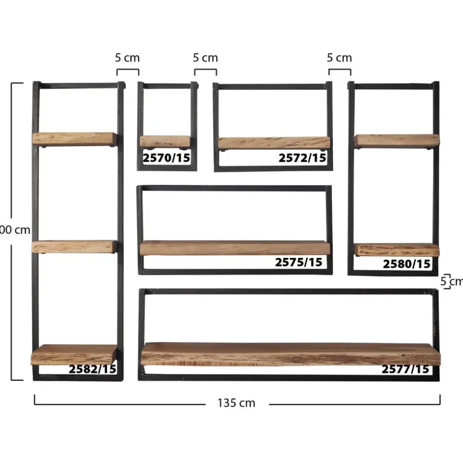 Hoyz - Wandplank Edge - 20cm - Acaciahout - Bruin