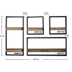 Hoyz - Wandplank Edge - 30cm - Acaciahout - Bruin