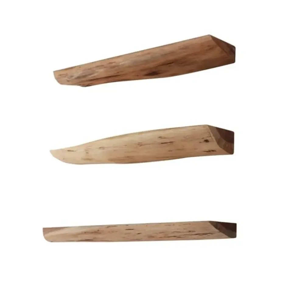 Hoyz - Wandschap Edge - 60cm - Set van 3 - Bruin
