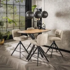 Hoyz Collection - Bartafel 140 Organisch - Gerecycled Teakhout Fineer