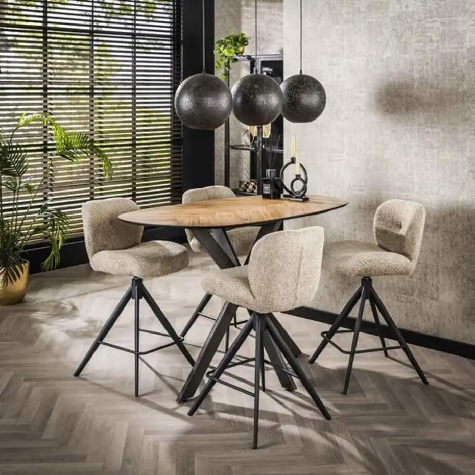 Hoyz Collection - Bartafel 140 Organisch - Gerecycled Teakhout Fineer