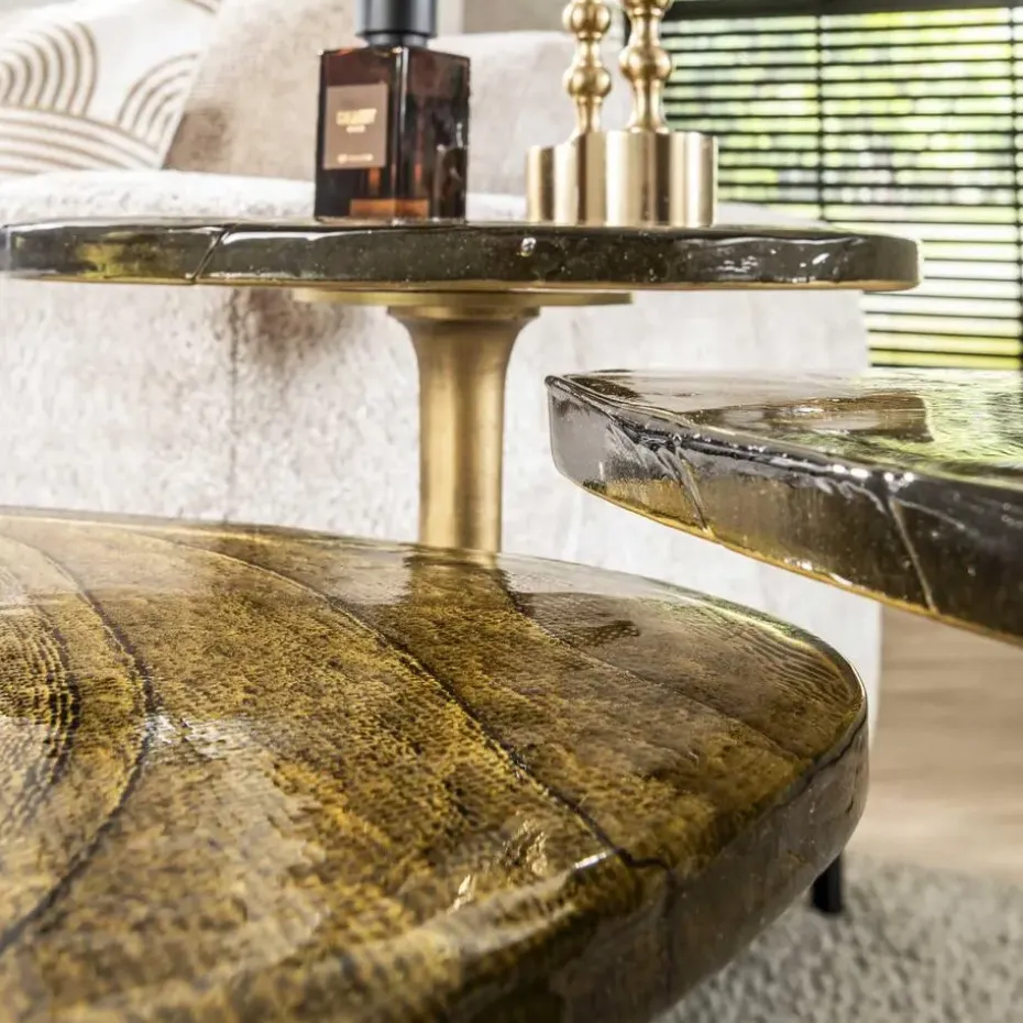 Hoyz Collection - Bijzettafel Eclipse M - Goud Antiek Finish