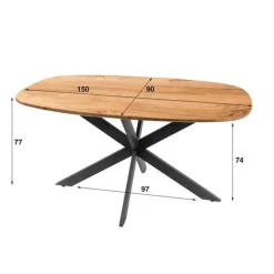 Hoyz Collection - Eetkamertafel 150 Arhus Solid - Massief Acacia Naturel