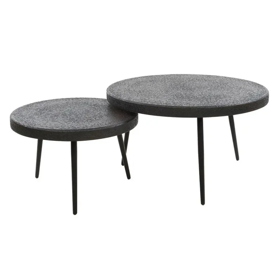 Hoyz Collection - Salontafel Drop Shape - 3D Zwart Bruin - Set van 2