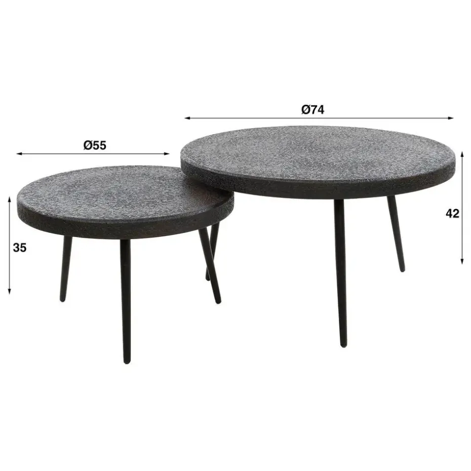 Hoyz Collection - Salontafel Drop Shape - 3D Zwart Bruin - Set van 2