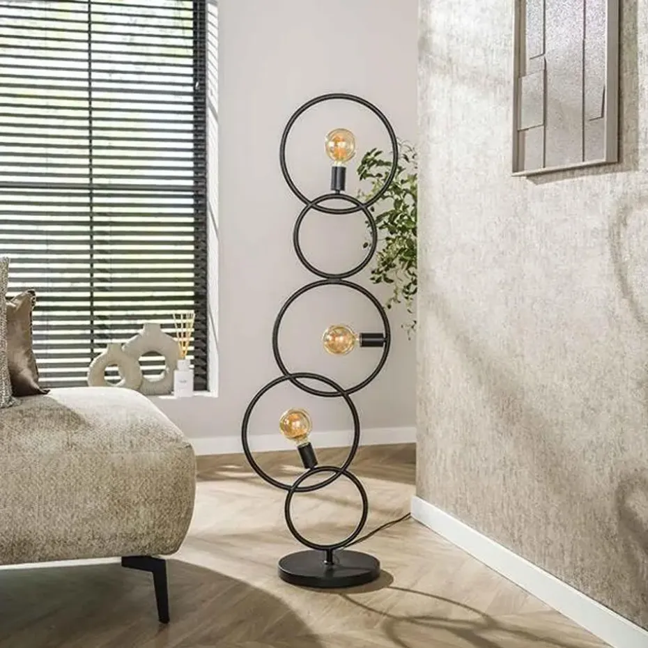 Hoyz Collection - Vloerlamp Loop 3-lichts - Artic Zwart