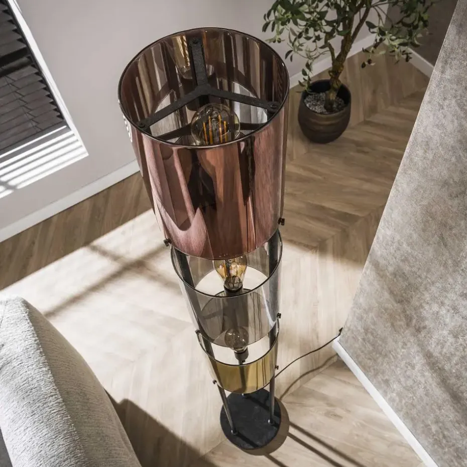 Hoyz Collection - Vloerlamp Lucente Tricolore 3-lichts - Artic Zwart
