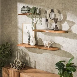 Hoyz Collection - Wandplank 120cm Organic - Massief Acacia Naturel