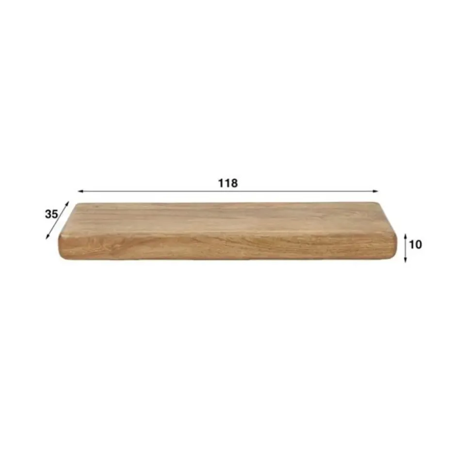 Hoyz Collection - Wandplank Sleek 118cm - Massief Mango Zandkleur