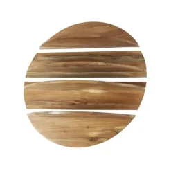 Hoyz Collection - Wandschap Set-4 Rond - Massief Margosa Naturel