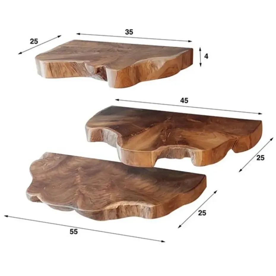 Hoyz Collection - Wandschap Natural Line - Set van 3