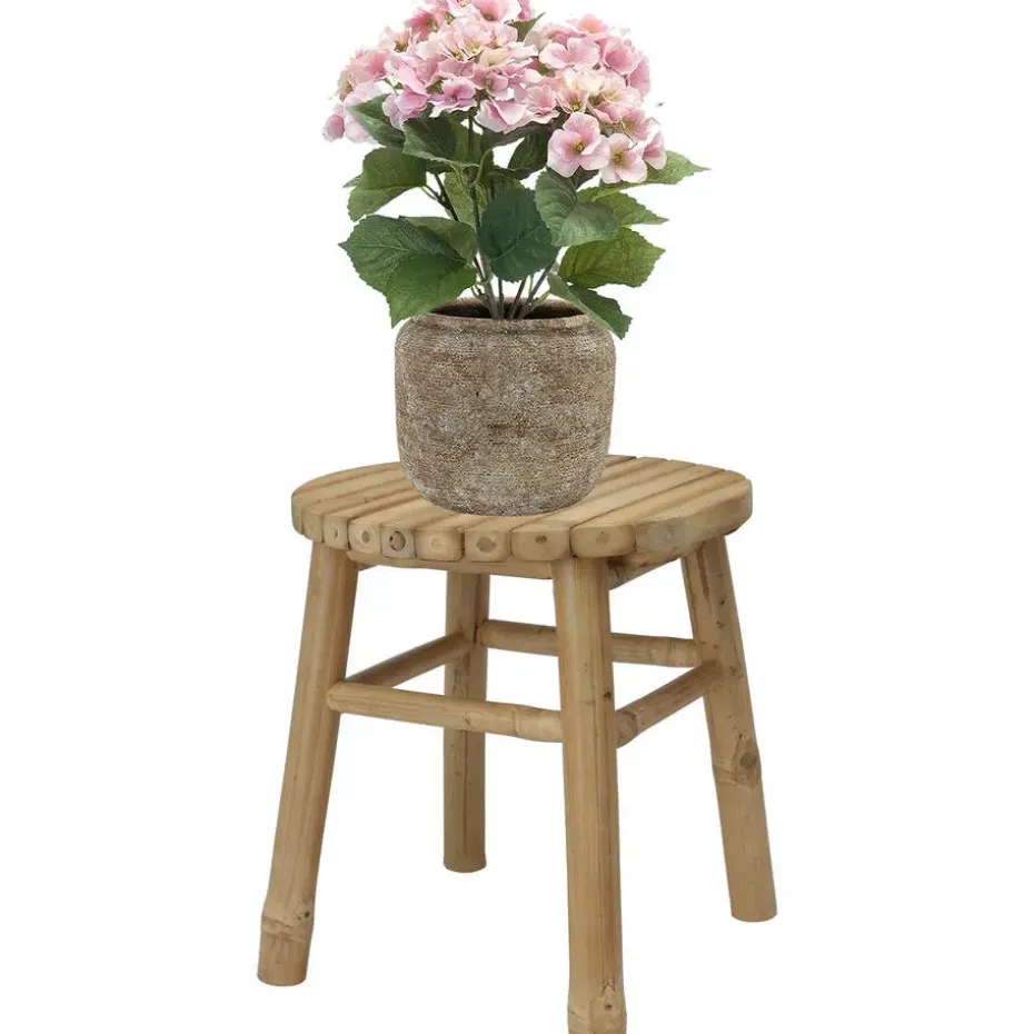 H&S Collection Krukje - plantentafel - bamboe - bruin - 35x38 cm