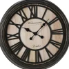 H&S Collection wandklok - Bologna - wand/muur - D50 cm - zwart/glas