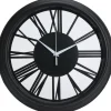 H&S collection Wandklok Memphis - D37 cm - kunststof - zwart