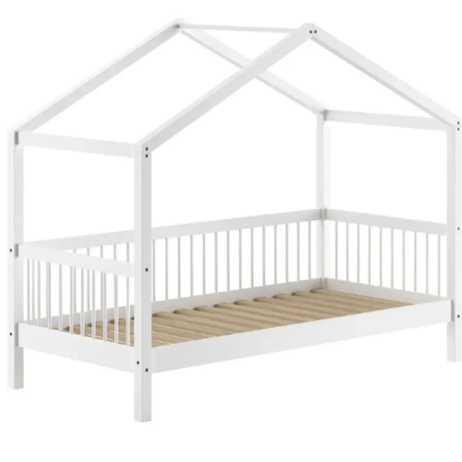 Huisbed Forrest 90x200cm - massief beukenhout - wit