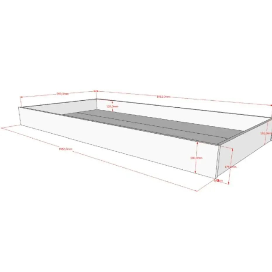 Huisbed Forrest 90x200cm met bedhekje en bedlade - wit beukenhout