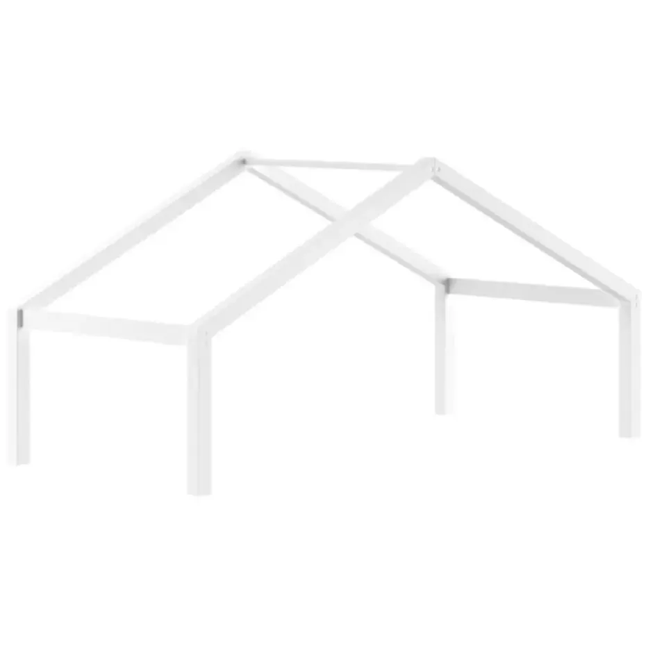 Huisbed Forrest 90x200cm met bedhekje en bedlade - wit beukenhout