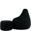 icon - Dalton Zitzak Fauteuil met Poef - Gaming - Zwart