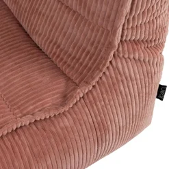 icon - Dolce Lounge Zitzak - Ligstoel - Ribfluweel Fauteuil - Oud roze