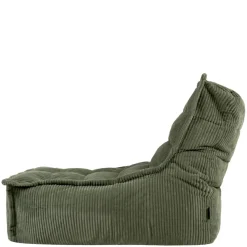 icon - Dolce Lounge Zitzak - Ligstoel - Ribfluweel Fauteuil - Saliegroen
