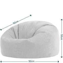 icon - Kingston XL Zitzak Fauteuil - Ribfluweel - Houtskool