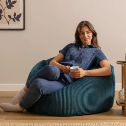 icon - Kingston XL Zitzak Fauteuil - Ribfluweel - Blauwgroen
